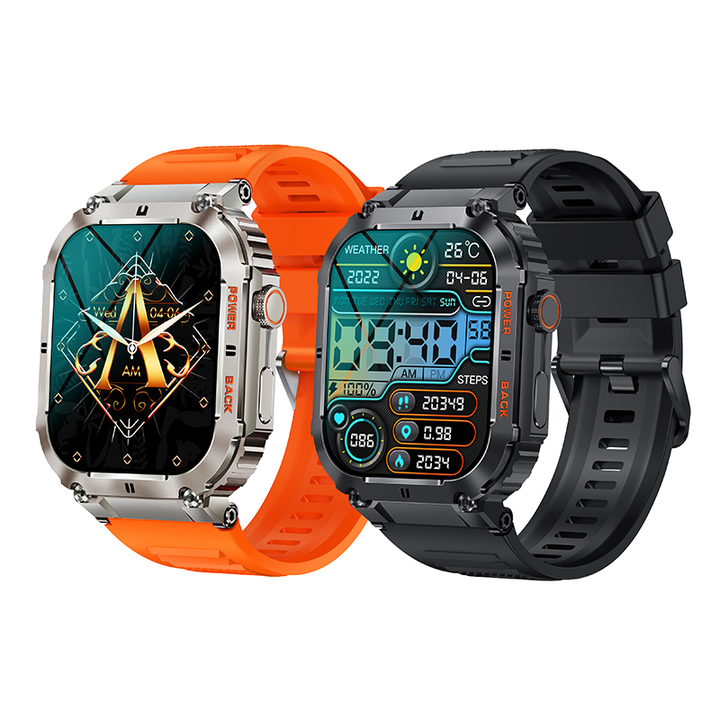 Hot Selling Solid Design Smart Watch For Hardworking men's with Long standby battery 400mAh full touch screen, BT calling Feature