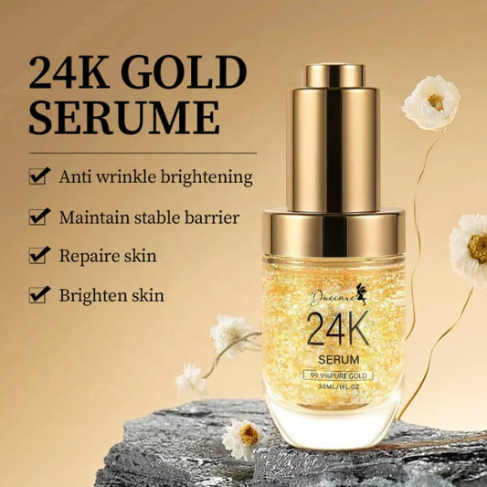 Hot Selling Due care High Quality Anti-Aging 24K nano silk Gold Face Serum with vitamin C