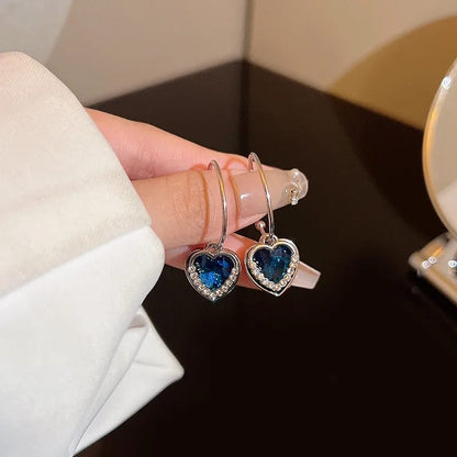 New Trendy Unique Elegant Blue Zicron Love Earrings for Womens wedding/Party wear