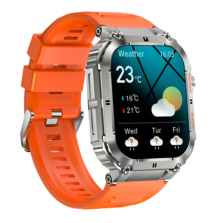 Hot Selling Solid Design Smart Watch For Hardworking men's with Long standby battery 400mAh full touch screen, BT calling Feature