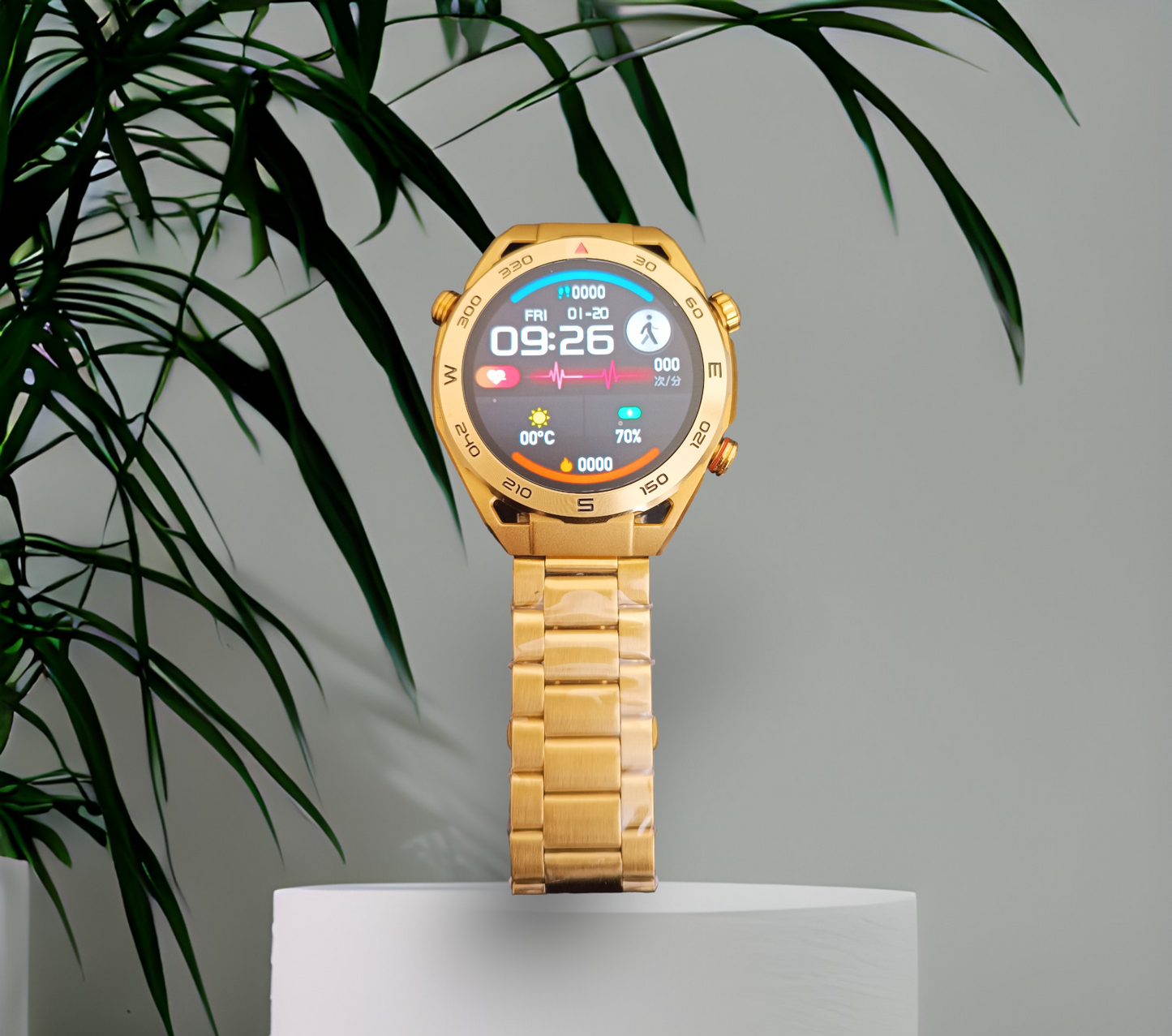 Stylish Men Smart Watch Amoled 1.45 inch Display Round Bluetooth works for Android IOS Sport Smartwatch