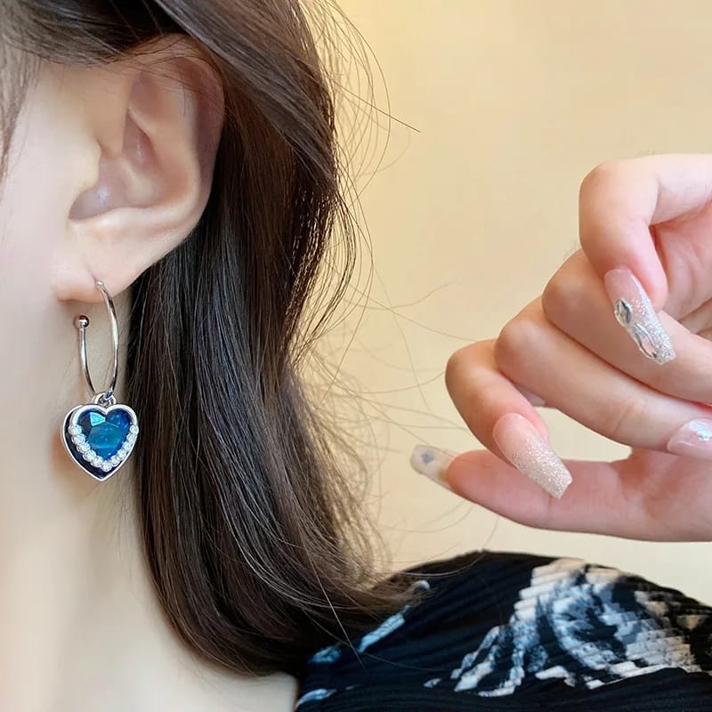 New Trendy Unique Elegant Blue Zicron Love Earrings for Womens wedding/Party wear