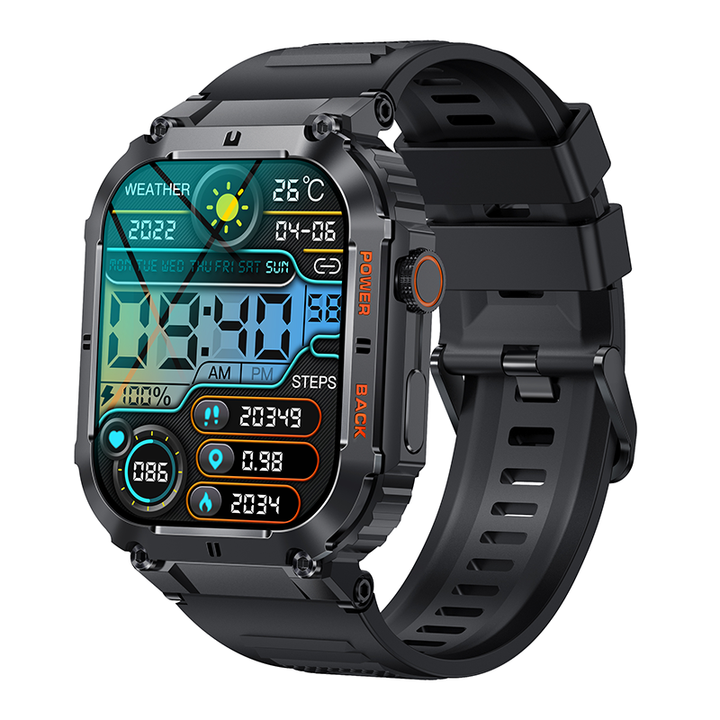 Hot Selling Solid Design Smart Watch For Hardworking men's with Long standby battery 400mAh full touch screen, BT calling Feature