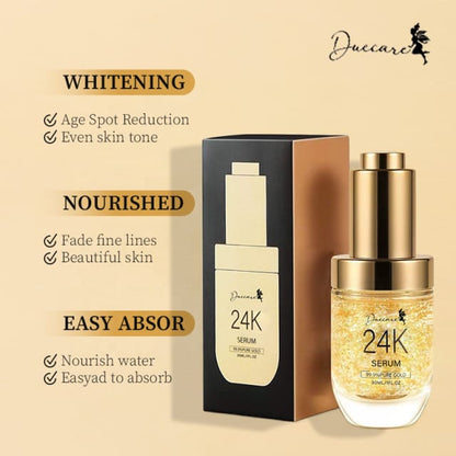 Hot Selling Due care High Quality Anti-Aging 24K nano silk Gold Face Serum with vitamin C