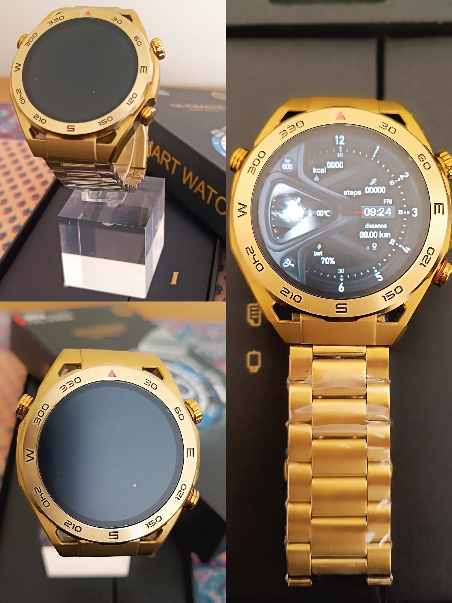 Stylish Men Smart Watch Amoled 1.45 inch Display Round Bluetooth works for Android IOS Sport Smartwatch