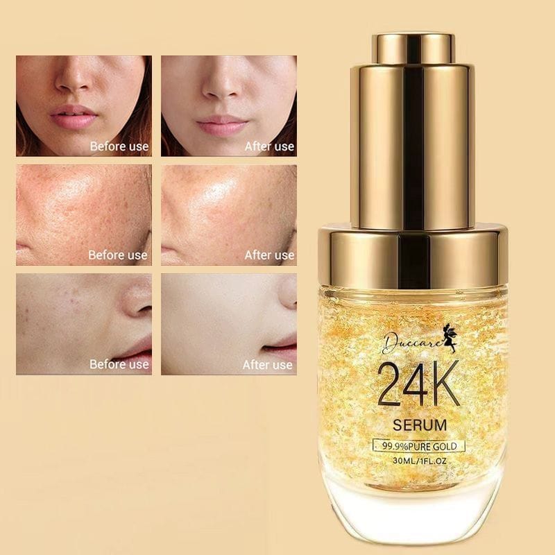 Hot Selling Due care High Quality Anti-Aging 24K nano silk Gold Face Serum with vitamin C