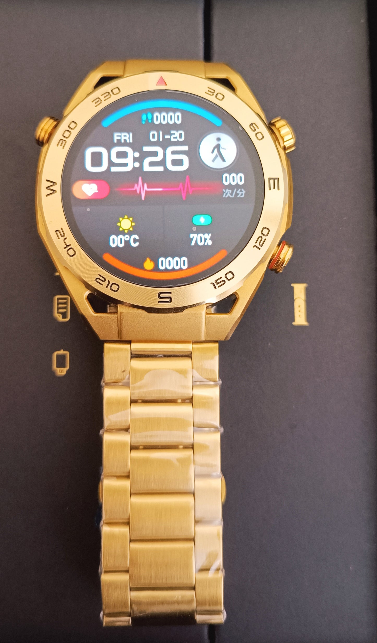 Stylish Men Smart Watch Amoled 1.45 inch Display Round Bluetooth works for Android IOS Sport Smartwatch