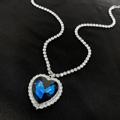 Titanic Heart of Ocean Necklaces for Women in blue colour with heart shape