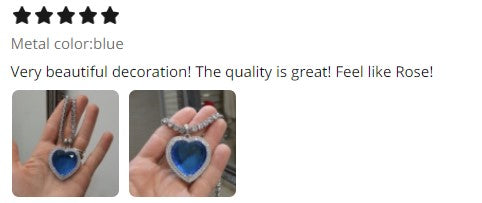 Blue Heart Shape Crystal Zircon of Ocean Necklaces Jewelry Set for Women