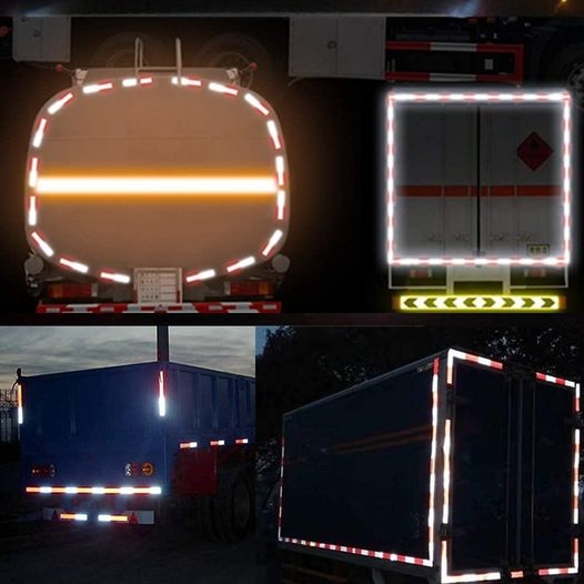 Trailer Reflective Tape Outdoor DOT C2 Tape 2 inch x 160 feet Waterproof White Silver Red Tape