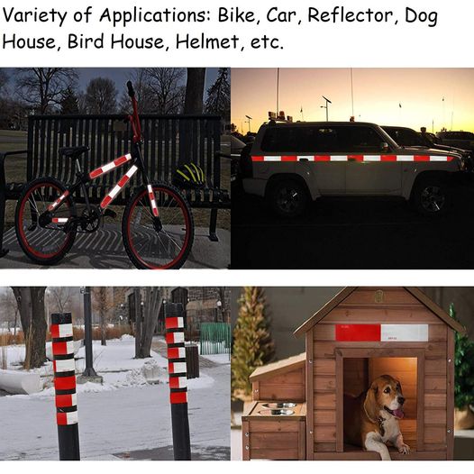 Trailer Reflective Tape Outdoor DOT C2 Tape 2 inch x 160 feet Waterproof White Silver Red Tape