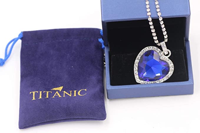 Blue Heart Shape Crystal Zircon of Ocean Necklaces Jewelry Set for Women