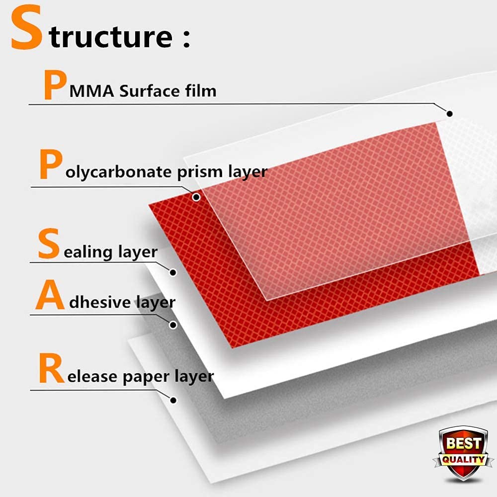 Reflective Tape 50mm X 48m for for Cars, Trailers, Trucks ,160 FT High Visibility Contrast Duct Safety Sticker Strips.