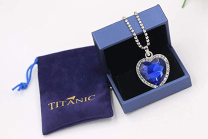 Blue Heart Shape Crystal Zircon of Ocean Necklaces Jewelry Set for Women
