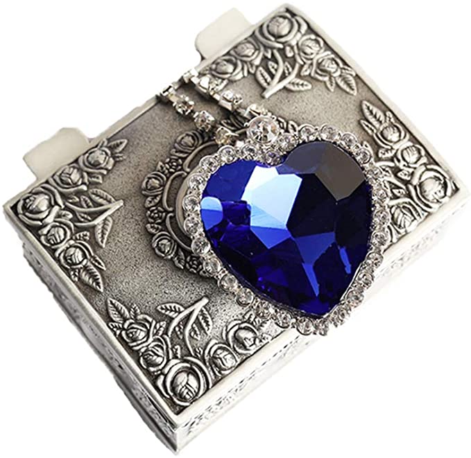 Blue Heart Shape Crystal Zircon of Ocean Necklaces Jewelry Set for Women
