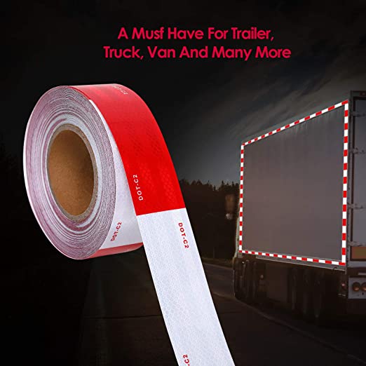 Reflective Tape 50mm X 48m for for Cars, Trailers, Trucks ,160 FT High Visibility Contrast Duct Safety Sticker Strips.