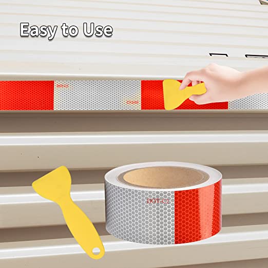 Reflective Tape 50mm X 48m for for Cars, Trailers, Trucks ,160 FT High Visibility Contrast Duct Safety Sticker Strips.