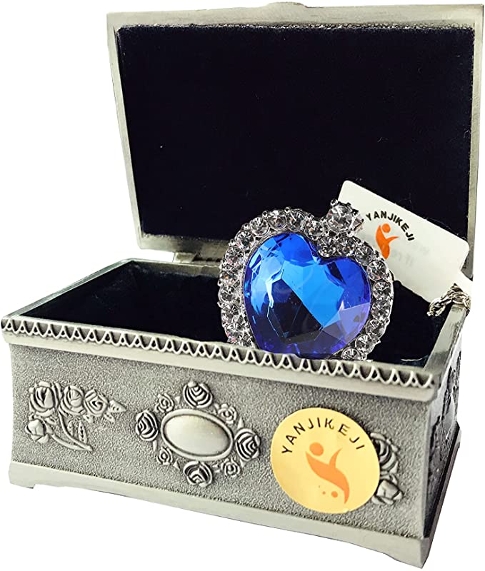 Blue Heart Shape Crystal Zircon of Ocean Necklaces Jewelry Set for Women