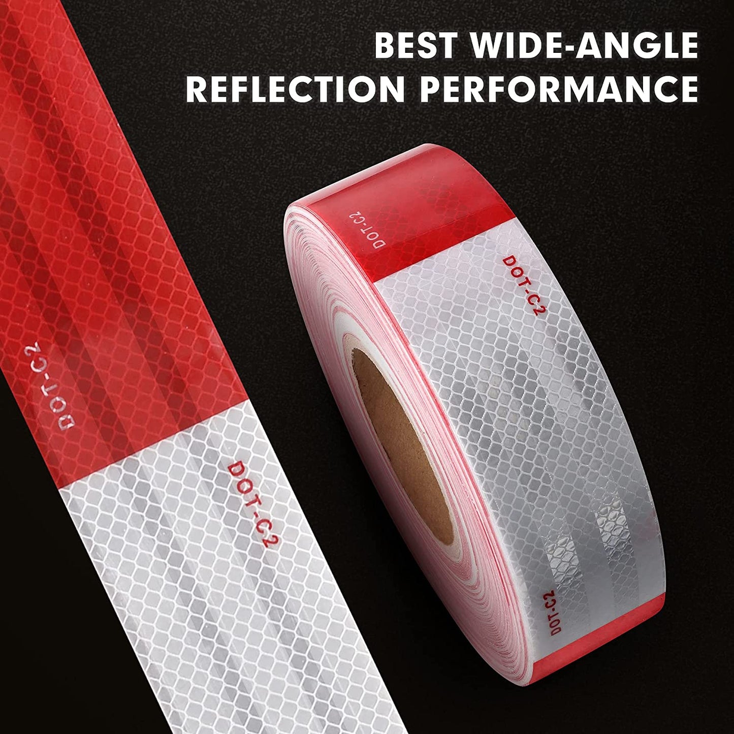 Reflective Tape 50mm X 48m for for Cars, Trailers, Trucks ,160 FT High Visibility Contrast Duct Safety Sticker Strips.
