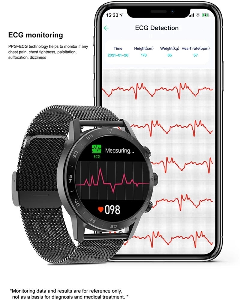 LIGE NEW Smart Watch ECG Monitoring 1.39inch 454*454dpi Screen BT Call Wireless Charging