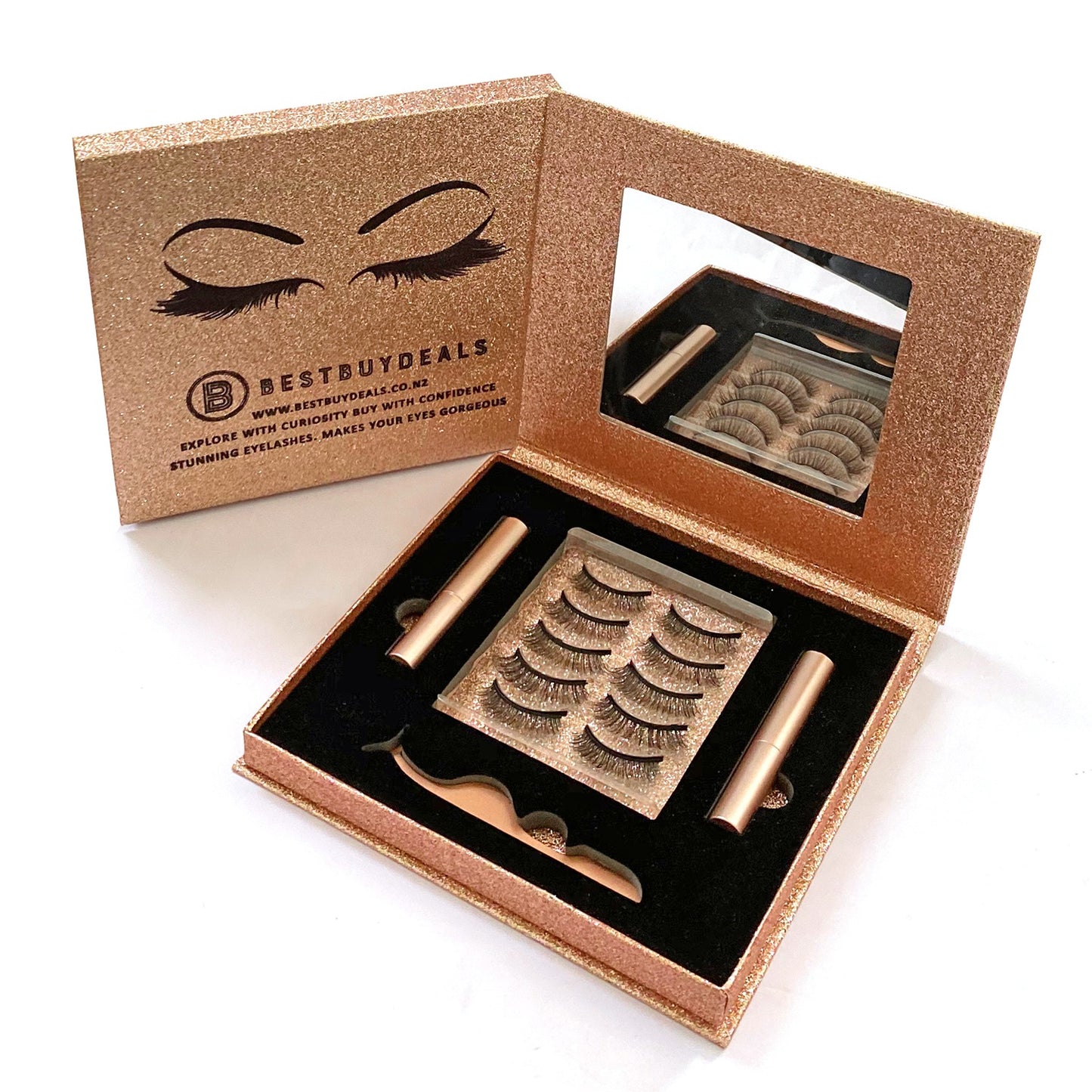 5 pairs magnetic eyelashes + 2 magnetic eyeliner + 1 applicator set