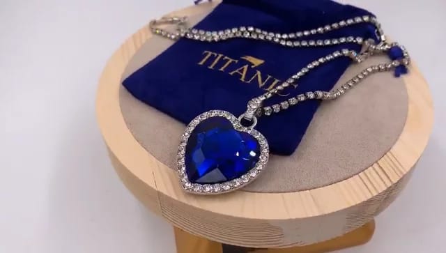 Blue Heart Shape Crystal Zircon of Ocean Necklaces Jewelry Set for Women