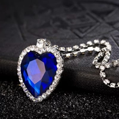 Blue Heart Shape Crystal Zircon of Ocean Necklaces Jewelry Set for Women