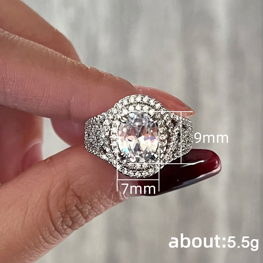 Bague de fiançailles en cristal de luxe et zircone cubique