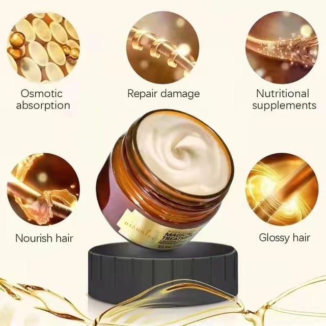 Traitement revitalisant magique à la kératine pour cheveux abîmés avec vitamines réparant les cheveux comme les soins en salon