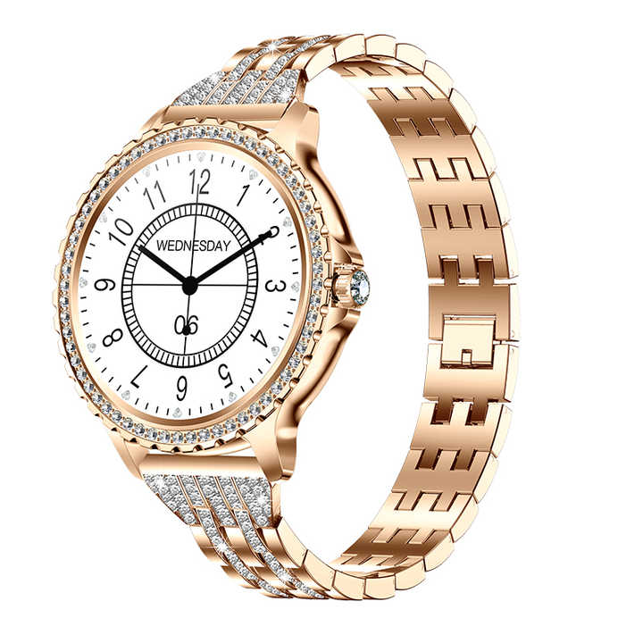 Smart Design watch for Smart Women's in new Hot Stylish look in round shape with Zircon stones, BT Call & with other smart Features