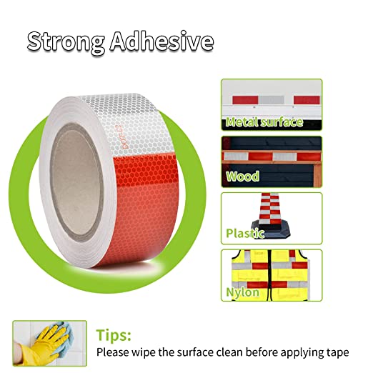 Reflective Tape 50mm X 48m for  for Cars, Trailers, Trucks ,160 FT High Visibility Contrast Duct Safety Sticker Strips.