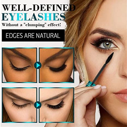 4D Silk Fiber Vegan mascara 2 in 1 waterdigte swart mascara vir dik verlenging van wimpers