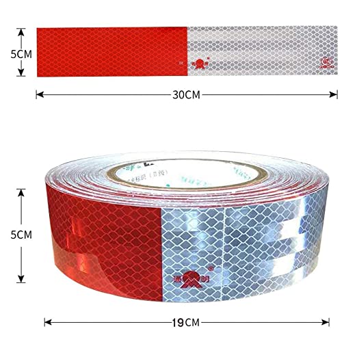 Bande réfléchissante 50 mm x 48 m pour voitures, remorques, camions, bandes autocollantes de sécurité pour conduits contrastés haute visibilité de 160 pieds. 