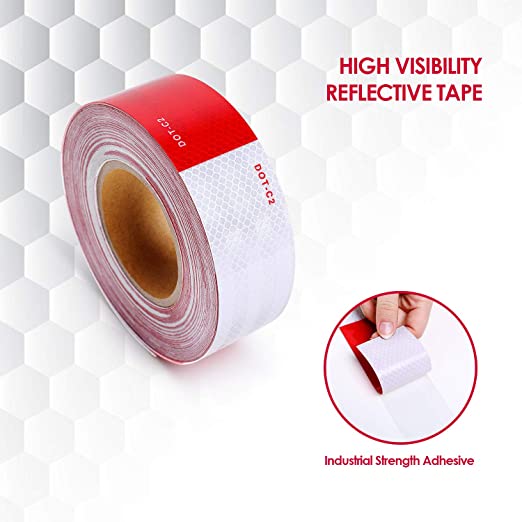 Reflective Tape 50mm X 48m for  for Cars, Trailers, Trucks ,160 FT High Visibility Contrast Duct Safety Sticker Strips.