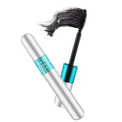 4D Silk Fiber Vegan mascara 2 in 1 waterdigte swart mascara vir dik verlenging van wimpers