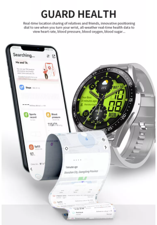 Montre intelligente pour hommes au superbe look intelligent HK Active Pro Smart Watch avec fonction d'appel