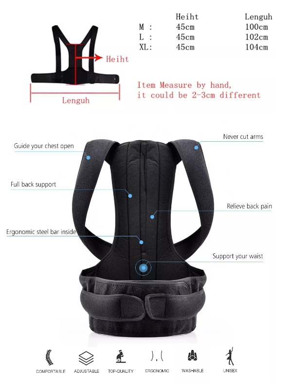 Correcteur de Posture réglable pour la colonne vertébrale, Protection du dos et des épaules, ceinture thérapeutique de Correction de Posture