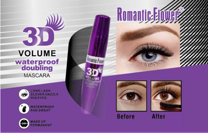 Mascara imperméable longue durée en fibre de soie 3D, parfait pour donner un volume noir élevé et une longueur supplémentaire à vos cils naturels 