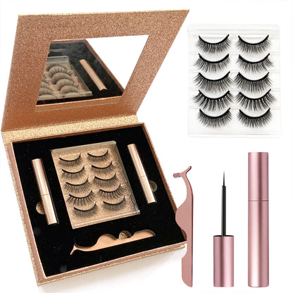 5 Paar magnetische Wimpern + 2 magnetische Eyeliner + 1 Applikator-Set