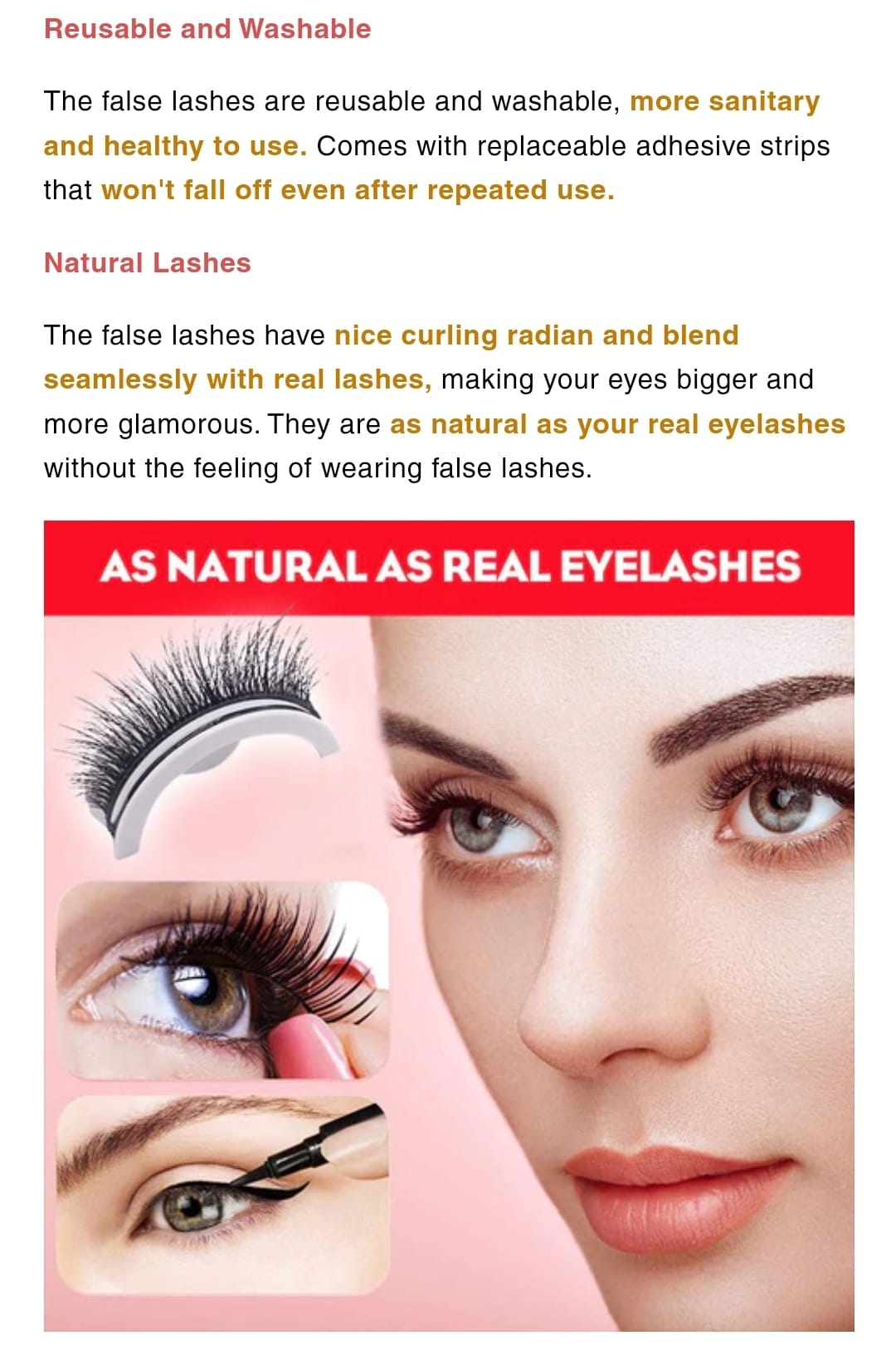 REUSABLE SELF-ADHESIVE EYELASHES, NO GLUE NEEDED