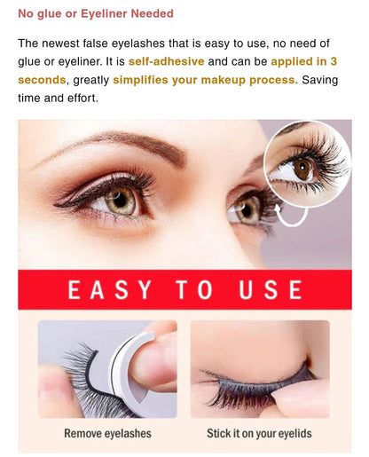 REUSABLE SELF-ADHESIVE EYELASHES, NO GLUE NEEDED